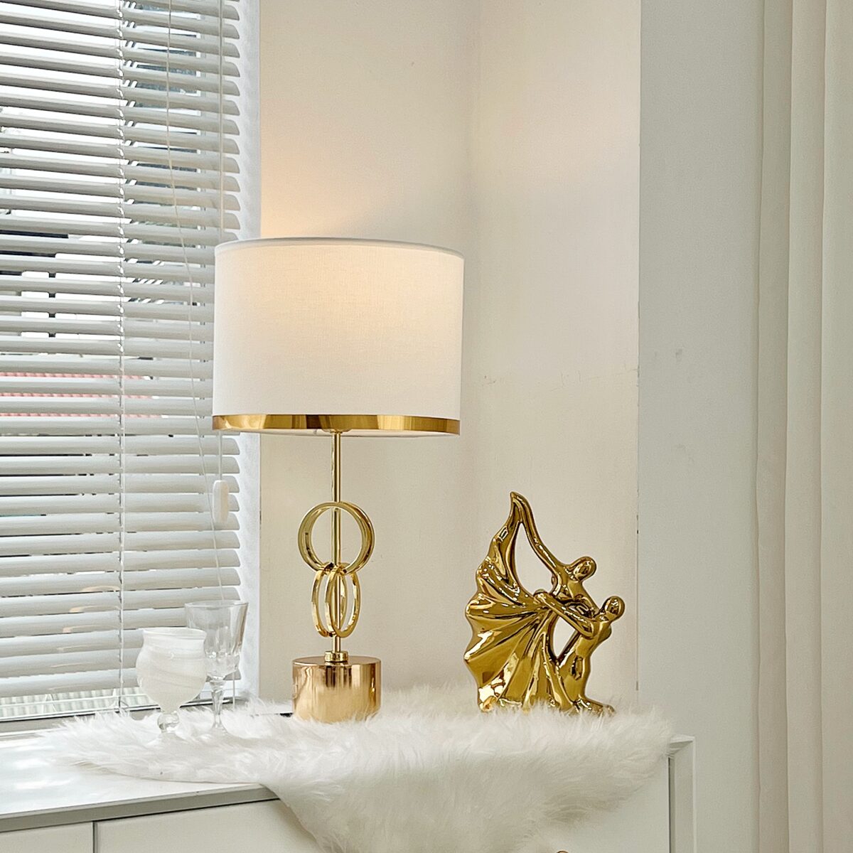 Đèn Bàn Gốm Sứ Cao Cấp DB-KL002G Thành Đạt